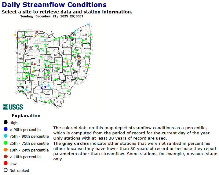 december 21, 2025 ohio stream flow map